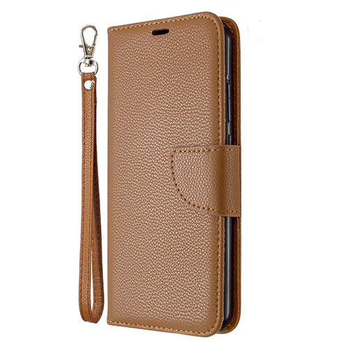 Leather Case Stands Flip Cover L01 Holder for Huawei Honor 9C Brown