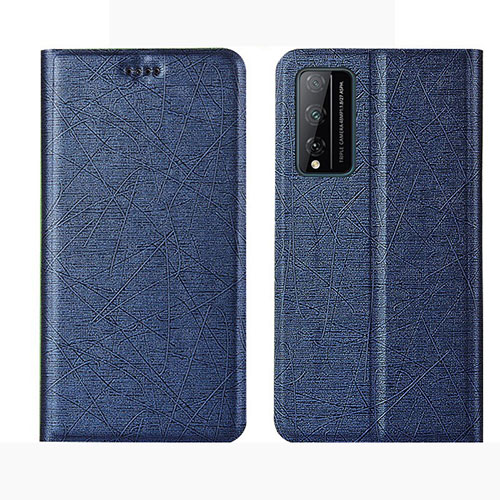 Leather Case Stands Flip Cover L01 Holder for Huawei Honor Play4T Pro Blue