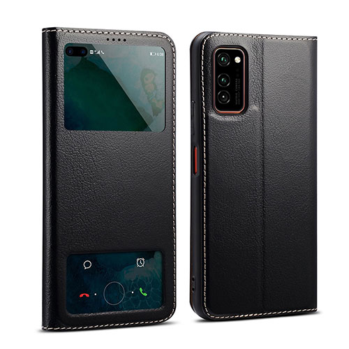 Leather Case Stands Flip Cover L01 Holder for Huawei Honor View 30 5G Black