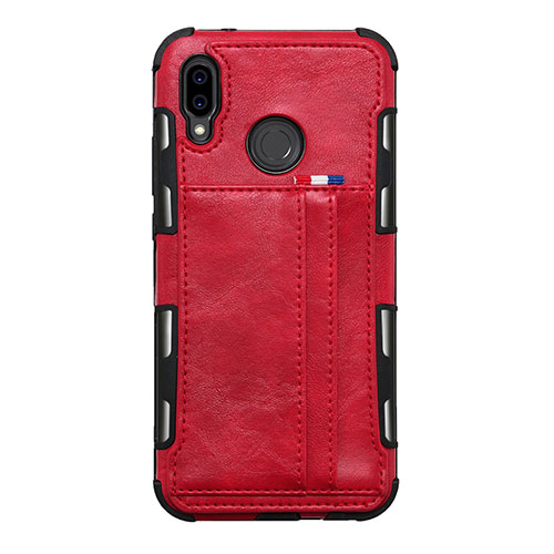 Leather Case Stands Flip Cover L01 Holder for Huawei Nova 3e Red