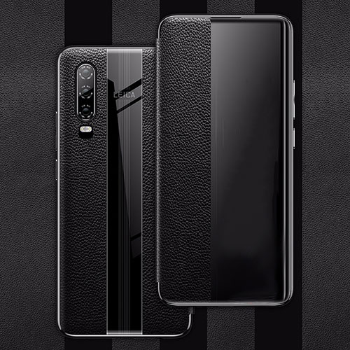 Leather Case Stands Flip Cover L01 Holder for Huawei P30 Black