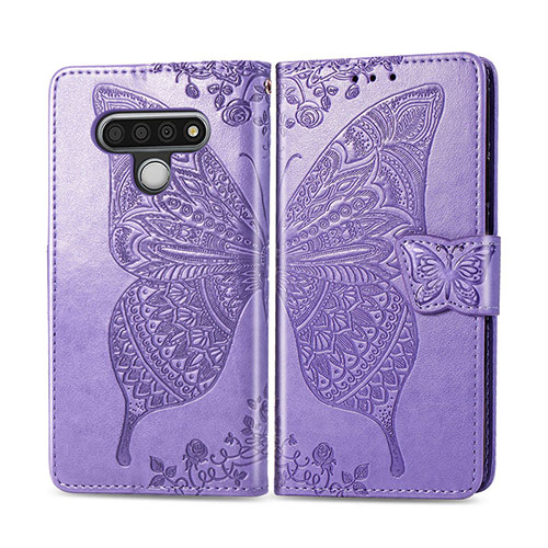 Leather Case Stands Flip Cover L01 Holder for LG Stylo 6 Clove Purple