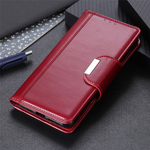 Leather Case Stands Flip Cover L01 Holder for LG Velvet 4G Red Wine