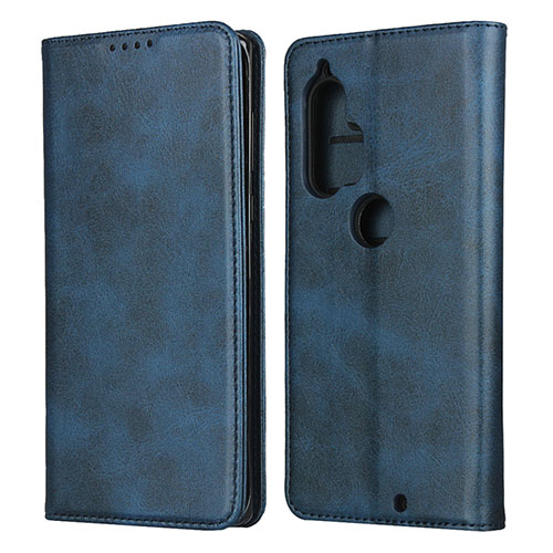 Leather Case Stands Flip Cover L01 Holder for Motorola Moto Edge Plus Blue