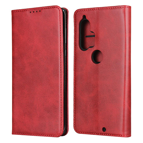 Leather Case Stands Flip Cover L01 Holder for Motorola Moto Edge Plus Red