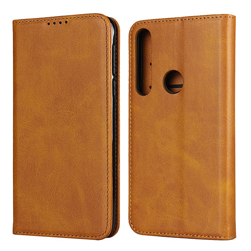 Leather Case Stands Flip Cover L01 Holder for Motorola Moto G8 Play Orange