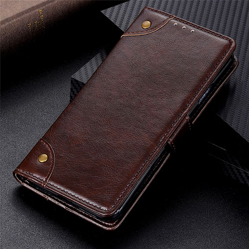 Leather Case Stands Flip Cover L01 Holder for Motorola Moto G9 Power Brown