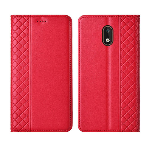 Leather Case Stands Flip Cover L01 Holder for Nokia 1.3 Red