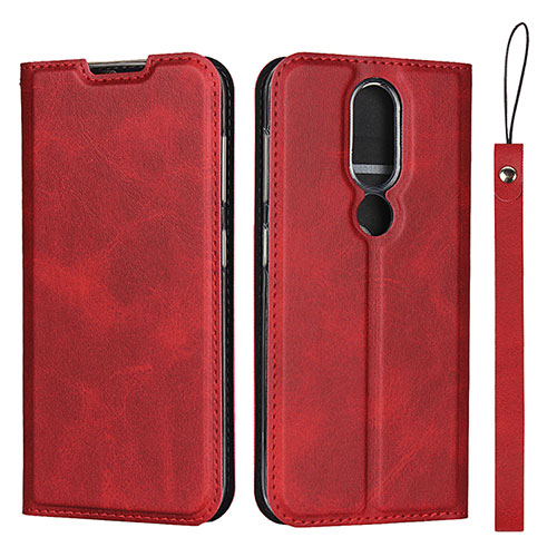 Leather Case Stands Flip Cover L01 Holder for Nokia 4.2 Red