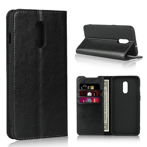 Leather Case Stands Flip Cover L01 Holder for OnePlus 7 Black