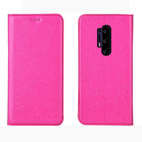 Leather Case Stands Flip Cover L01 Holder for OnePlus 8 Pro Hot Pink