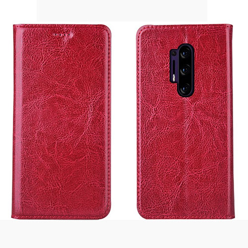 Leather Case Stands Flip Cover L01 Holder for OnePlus 8 Pro Red