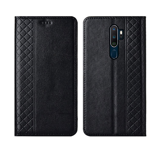 Leather Case Stands Flip Cover L01 Holder for Oppo A11 Black