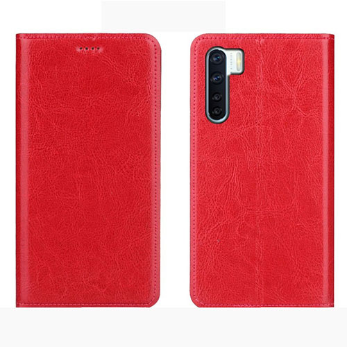 Leather Case Stands Flip Cover L01 Holder for Oppo A91 Red