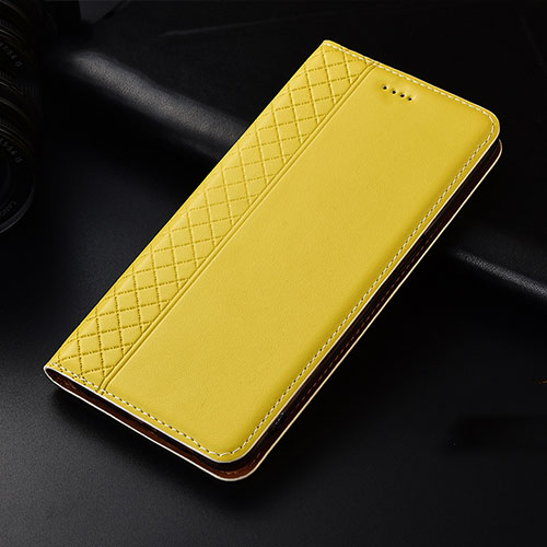 Leather Case Stands Flip Cover L01 Holder for Oppo Find X2 Yellow