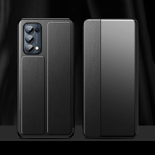 Leather Case Stands Flip Cover L01 Holder for Oppo Find X3 Lite 5G Black