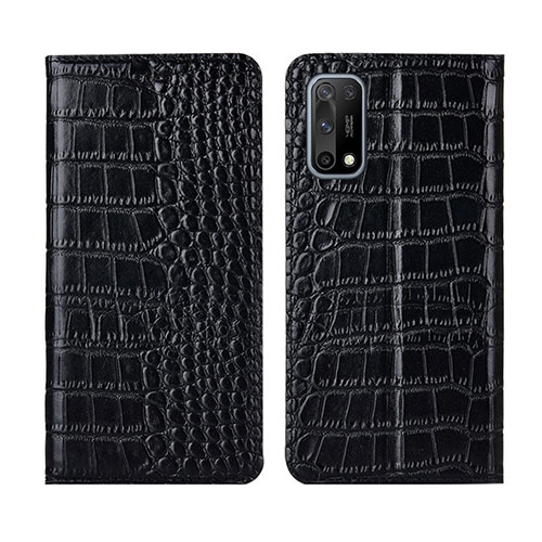 Leather Case Stands Flip Cover L01 Holder for Oppo K7x 5G Black