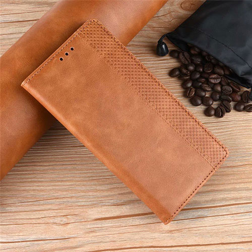 Leather Case Stands Flip Cover L01 Holder for Oppo Reno4 Pro 4G Light Brown