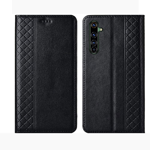 Leather Case Stands Flip Cover L01 Holder for Realme X50 Pro 5G Black