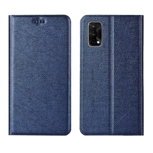 Leather Case Stands Flip Cover L01 Holder for Realme X7 5G Blue