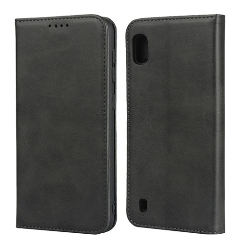 Leather Case Stands Flip Cover L01 Holder for Samsung Galaxy A10 Black
