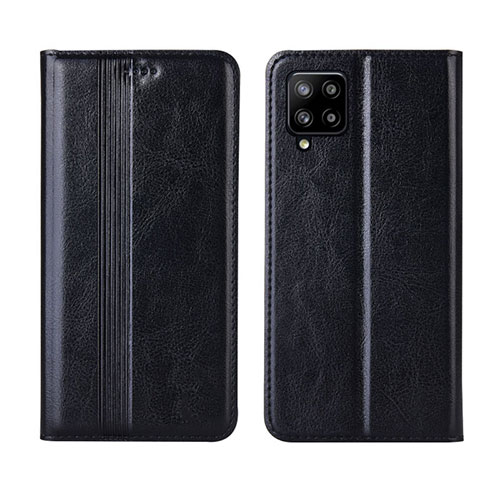 Leather Case Stands Flip Cover L01 Holder for Samsung Galaxy A42 5G Black