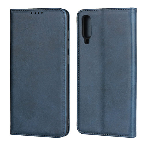 Leather Case Stands Flip Cover L01 Holder for Samsung Galaxy A70 Blue