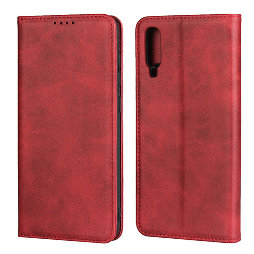 Leather Case Stands Flip Cover L01 Holder for Samsung Galaxy A70 Red
