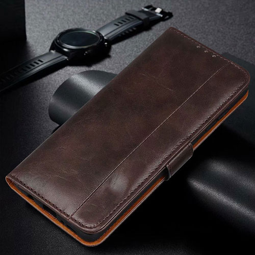 Leather Case Stands Flip Cover L01 Holder for Samsung Galaxy M30s Brown