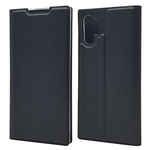 Leather Case Stands Flip Cover L01 Holder for Samsung Galaxy Note 10 Plus 5G Black