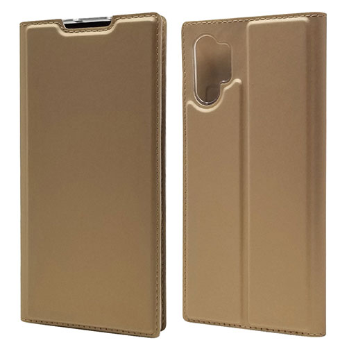 Leather Case Stands Flip Cover L01 Holder for Samsung Galaxy Note 10 Plus 5G Gold