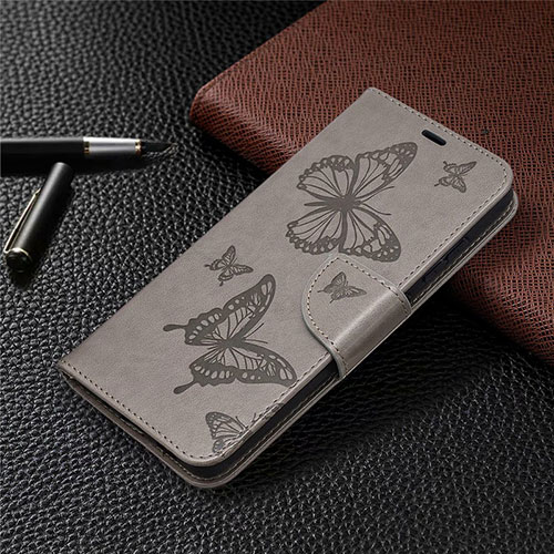 Leather Case Stands Flip Cover L01 Holder for Samsung Galaxy S20 FE 2022 5G Gray