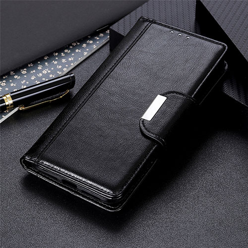 Leather Case Stands Flip Cover L01 Holder for Samsung Galaxy S21 Ultra 5G Black