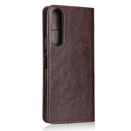 Leather Case Stands Flip Cover L01 Holder for Sony Xperia 1 II Brown