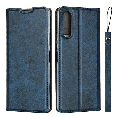 Leather Case Stands Flip Cover L01 Holder for Sony Xperia 10 II Blue