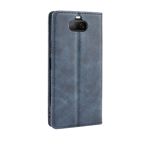 Leather Case Stands Flip Cover L01 Holder for Sony Xperia 8 Blue