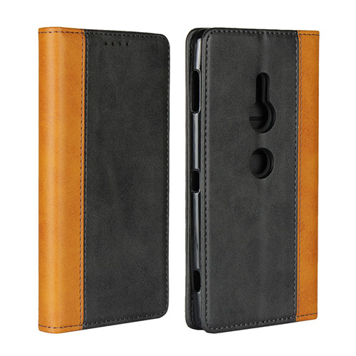 Leather Case Stands Flip Cover L01 Holder for Sony Xperia XZ2 Black