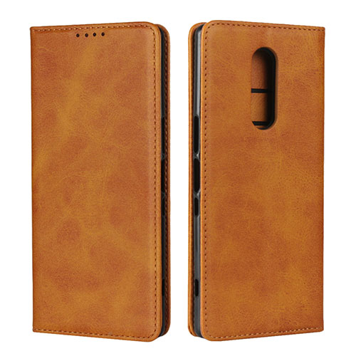 Leather Case Stands Flip Cover L01 Holder for Sony Xperia XZ4 Orange
