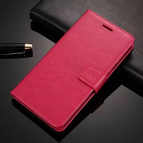 Leather Case Stands Flip Cover L01 Holder for Vivo X50 Lite Hot Pink