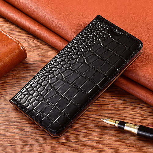 Leather Case Stands Flip Cover L01 Holder for Vivo X50e 5G Black