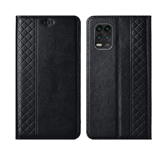 Leather Case Stands Flip Cover L01 Holder for Xiaomi Mi 10 Lite Black