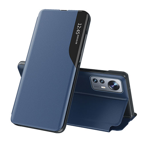 Leather Case Stands Flip Cover L01 Holder for Xiaomi Mi 12 5G Blue