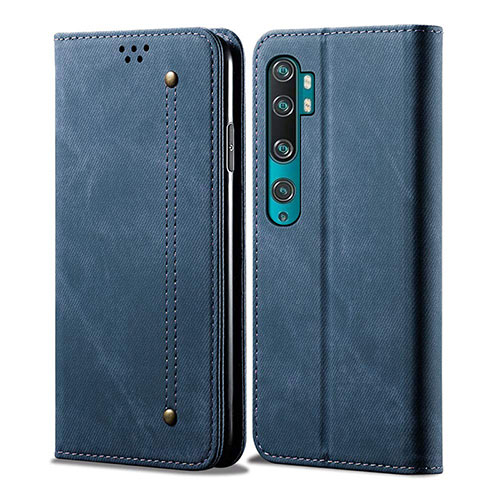 Leather Case Stands Flip Cover L01 Holder for Xiaomi Mi Note 10 Blue