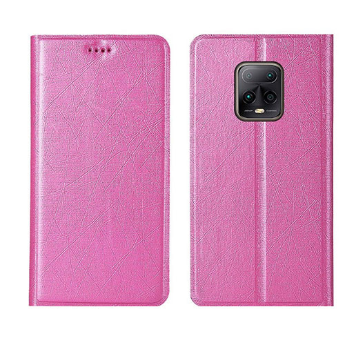 Leather Case Stands Flip Cover L01 Holder for Xiaomi Redmi 10X 5G Pink