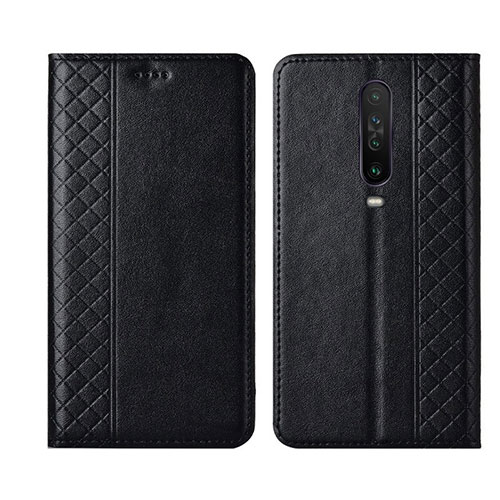 Leather Case Stands Flip Cover L01 Holder for Xiaomi Redmi K30 4G Black