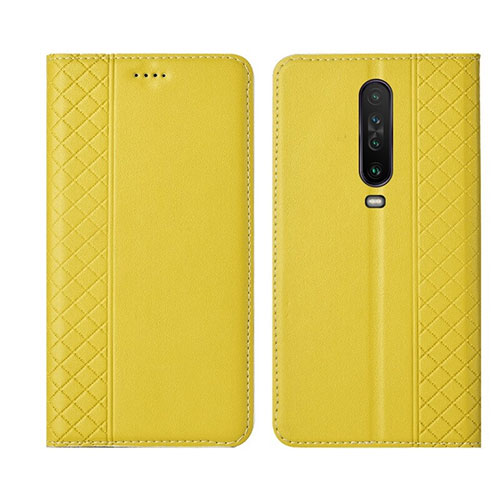 Leather Case Stands Flip Cover L01 Holder for Xiaomi Redmi K30 5G Yellow