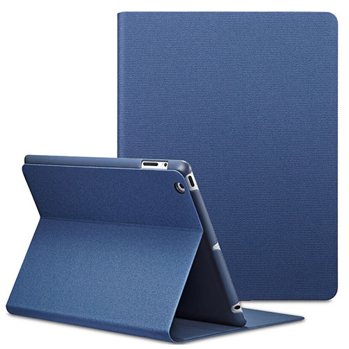 Leather Case Stands Flip Cover L02 for Apple iPad 2 Blue