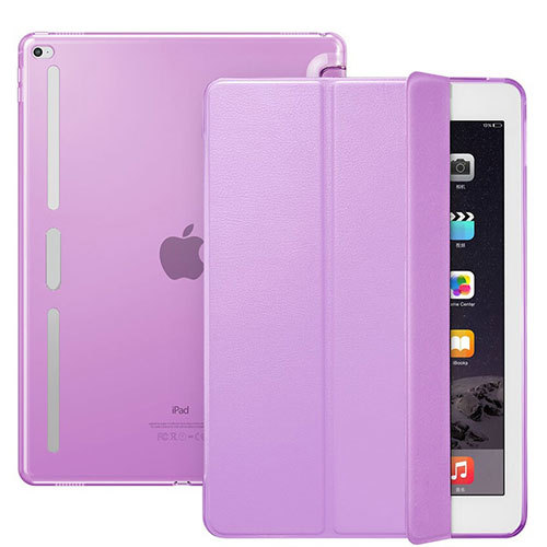 Leather Case Stands Flip Cover L02 for Apple iPad Pro 12.9 Purple