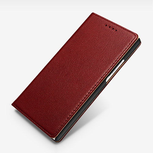 Leather Case Stands Flip Cover L02 for Huawei Ascend P7 Red