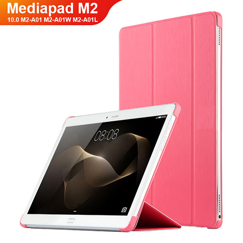 Leather Case Stands Flip Cover L02 for Huawei MediaPad M2 10.0 M2-A01 M2-A01W M2-A01L Pink